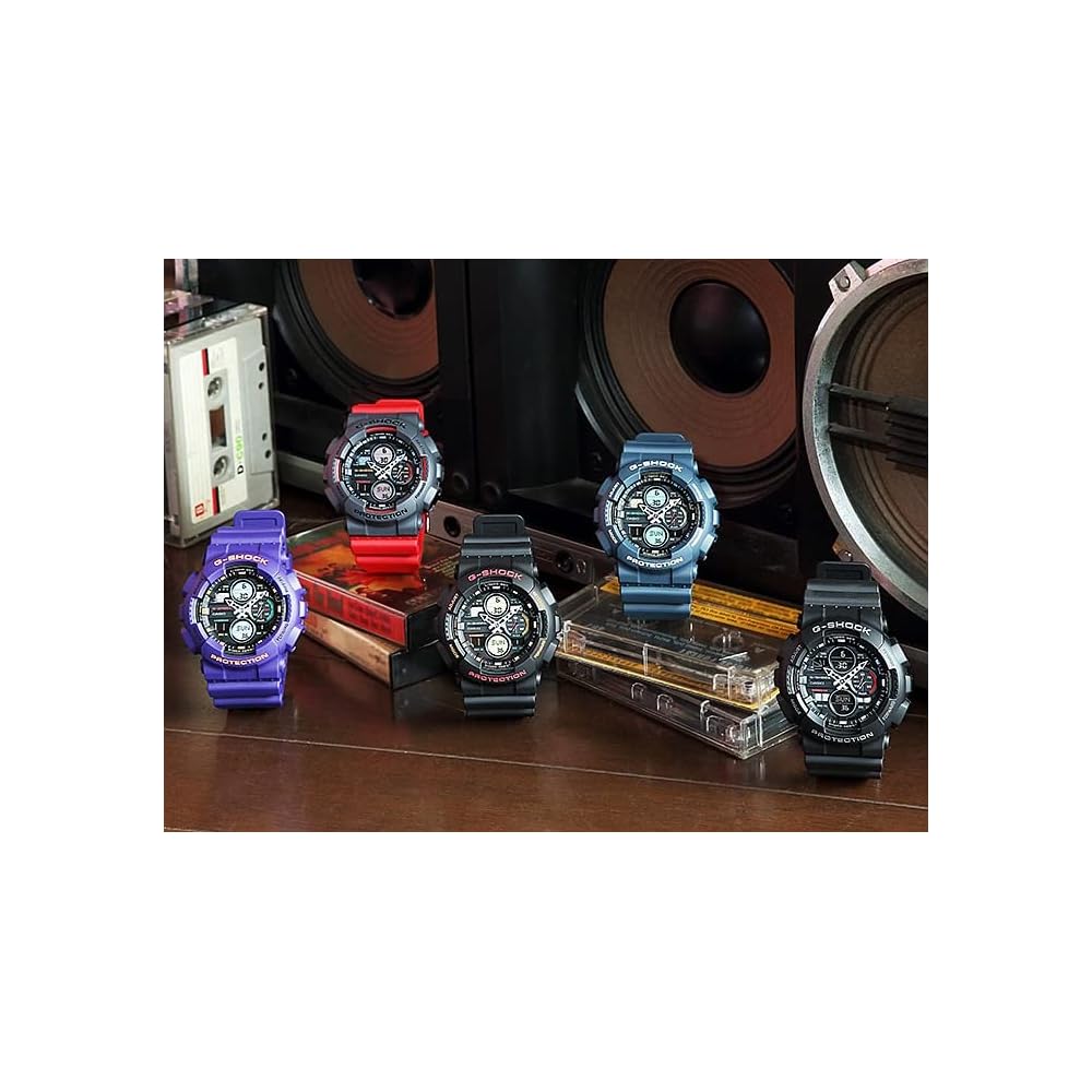 Casio G-Shock GA-140-1A4 Аналого-цифровые часы Ударопрочные Черно-красные