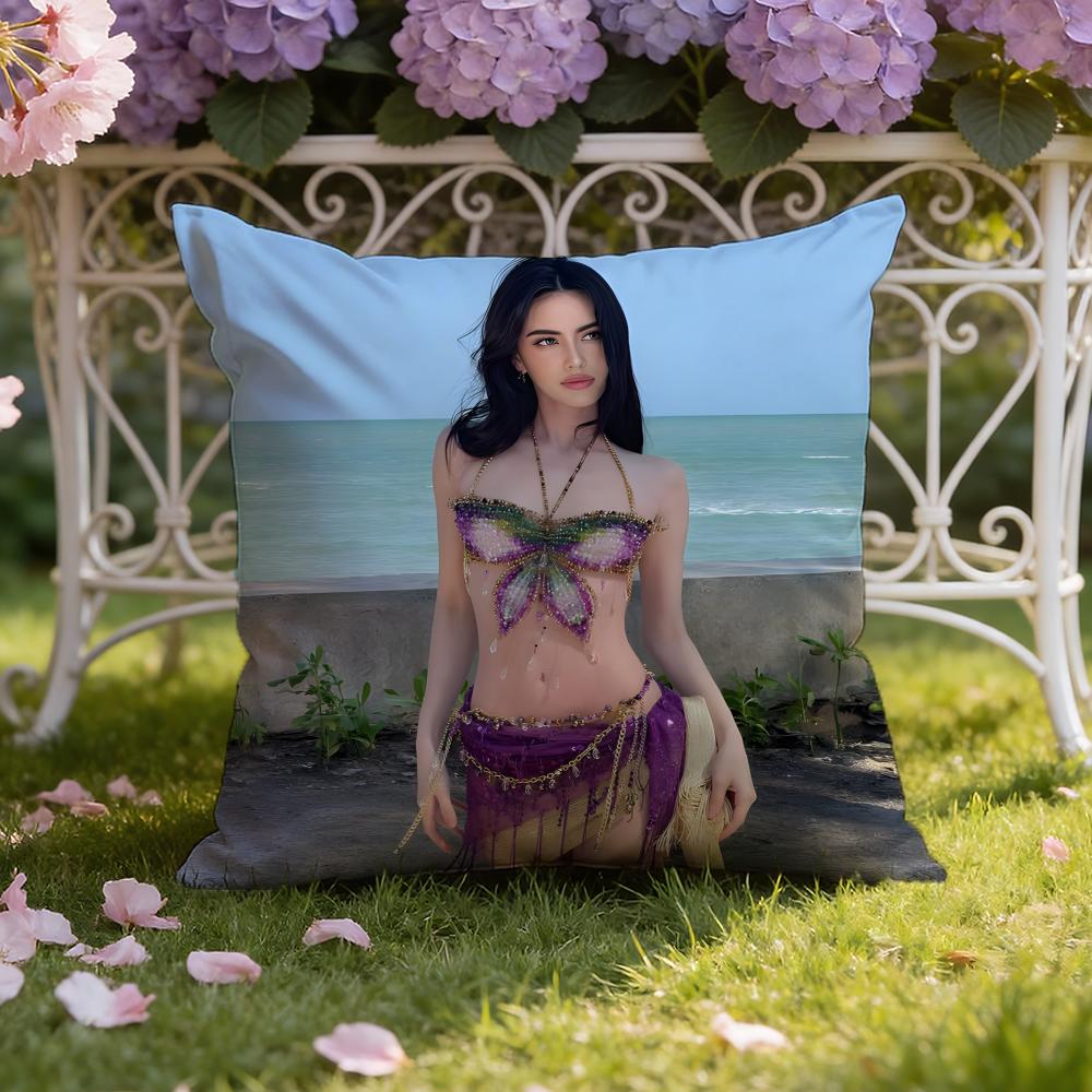 Тайская актриса D-Давика Хорне Наволочка-подушка для дома и автомобиля Двухсторонний чехол для подушки: Двусторонняя конструкция для максимального комфорта