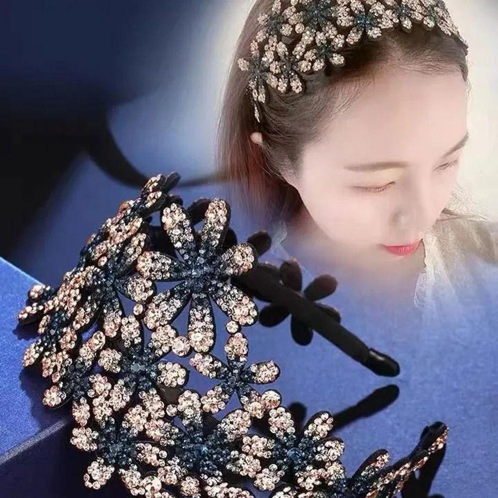 Anti-slip Hairband Flower Hair Clips Elegant Headband for Girl