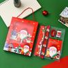 1/2Set Christmas Stationery Set Cartoon Pencils Eraser Ruler Pencil Gift Box School Supplies for Kids Xmas New Year 2025 Gifts