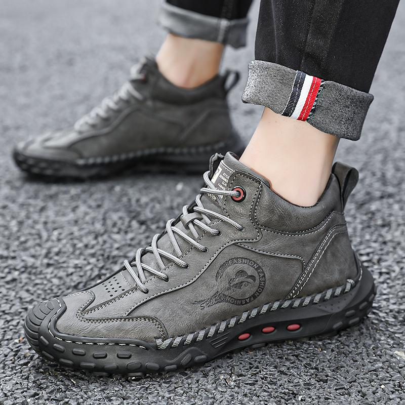 Autumn Handmade Men's Casual Boots Large Size Driving Car Boots Handmade Sewing Ankle Boots