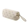 Women Hair Dryer Storage Bag For Travel Cute Bow Embroidery Quilted Hair Tools Waterproof Zipper Cosmetic Bags
