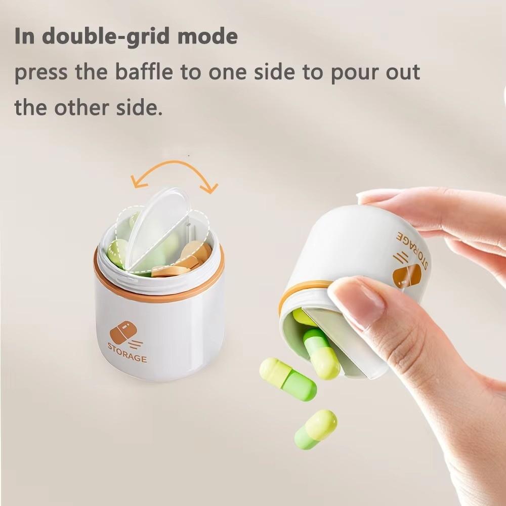 Two Compartments Pill Storage Box Plastic Pill Dispensing Box Portable Pill Box Pill Storage