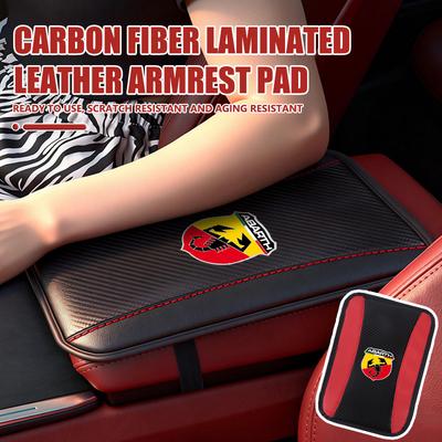 Для автомобиля Abarth Накладка на подлокотник Кожа с карбоновым волокном Чехол на центральную консоль автомобиля FR FIAT 500 Doblo Tipo Panda Ducato Punto Stilo