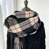 Plaid Scarf Women's New Autumn and Winter Fashion Imitation Cashmere Fringed Shawl Thickened Warm Scarf Windproof, Warm & Decorative, Casual Shawl