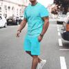 Beach Style Summer Men's Suit O-neck T-shirt + Shorts Sportswear 2-piece Set Jogging Fitness Clothes Streetwear Tracksuit Men