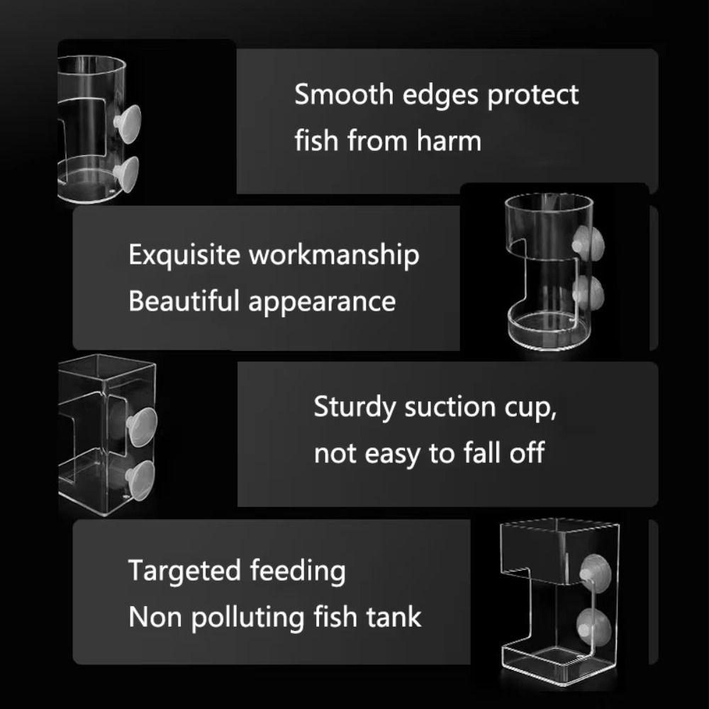 Suction Cup Aquarium Feeders Ring Acrylic Fish Tank Food Dispenser for Baby Fish Shrimp