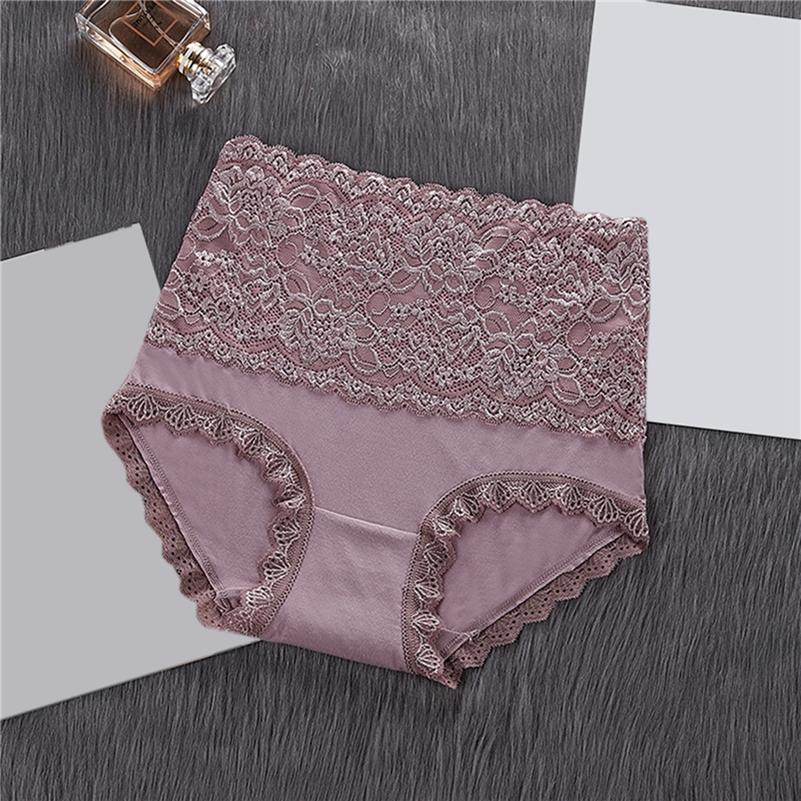 Кружевное нижнее белье больших размеров, женские трусы, женские однотонные трусы, мягкое хлопковое повседневное нижнее белье, трусики с высокой талией