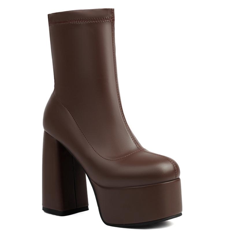 Платформенные ботильоны для женщин черные золотые серебристые короткие ботинки на высоком каблуке на молнии для вечеринок танцев женские большого размера 45 новые 2025 зима