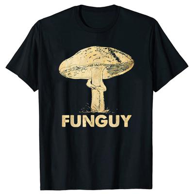 Funguy Забавные грибы Грибковая футболка Футболка Мужская Женская Мода Повседневная Оверсайз 100% Хлопок Футболка