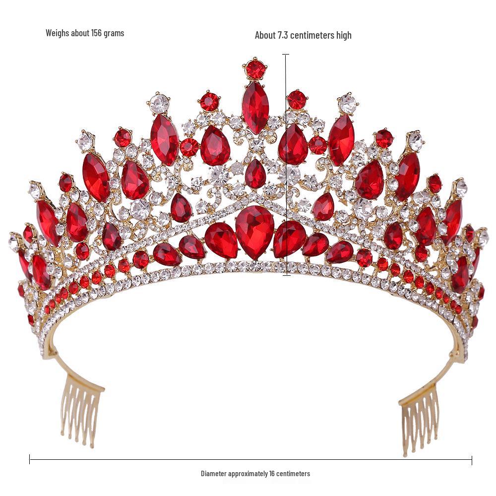 Baroque Rhinestone Crown Hair Comb for Bridal or Birthday Accessories