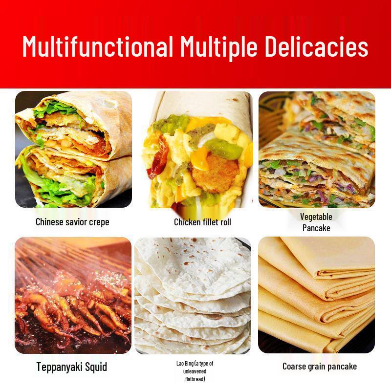 Electric Cast Iron Crepe & Pancake Griddle for Home Use