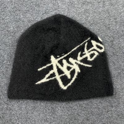 Плюшевая шапка Y2K с характерным модным вязаным узором