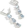 Gorgeous Silver Dangling Earrings for Lady Natural Aquamarine March Birthstone Light Luxury Fancy Jewelry Dating Romantic Gift
