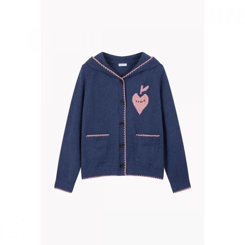 Benetton Кардиган с капюшоном Heart Apple Point Bakcf1611