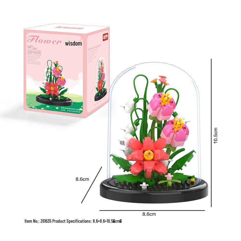 Preserved Lily of the Valley Micro-particle Building Blocks Educational Desktop Ornament Toy