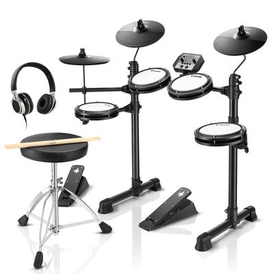 Donner Electronic Drum Home Small Drum Throne Audio Deluxe Mesh Kit New Japanese Manual 3 Set, Mesh, Practice, Foldable, Sticks,