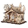 Halloween Candle Holder Spooky Wooden Witch Ghost House Candlestick Decoration for Home Indoor Party Decor