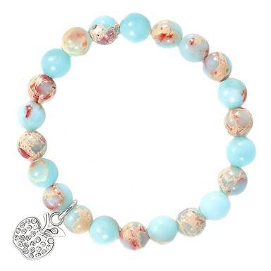 Popular Apple Pendant Bracelet Pink Zebra Shoushan Stone Graduation Season Student Teacher Gift Bracelet Beaded