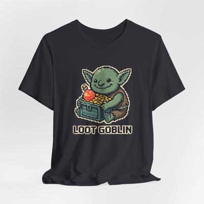 Loot Goblin Pixel Art Tee | Cute Goblin with Treasure Chest