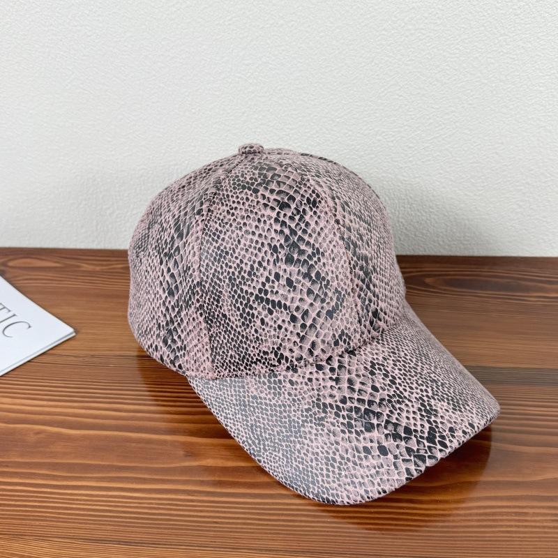 Spring new baseball cap for women, trendy snake-pattern hat, men's duckbill cap, fashionable sports casual sun protection hat