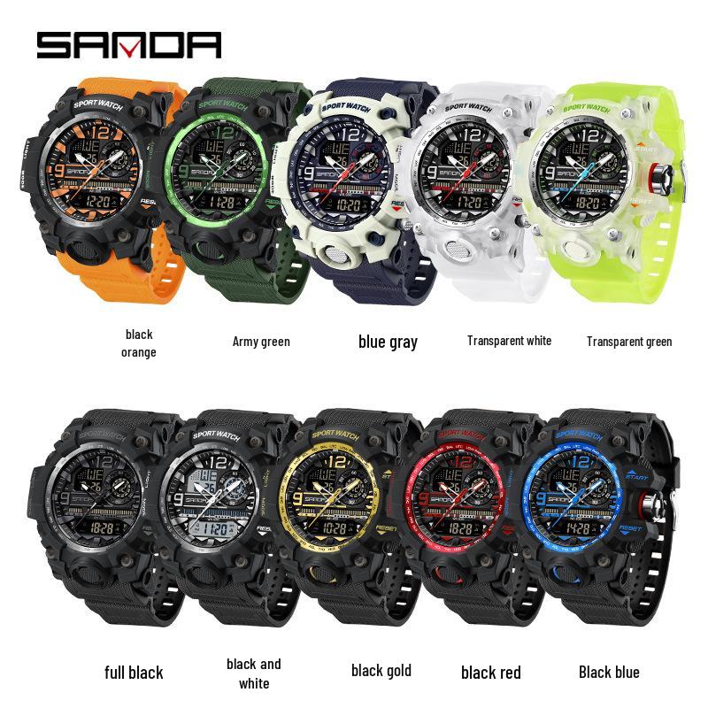 Sanda Korean Trend Multifunctional Luminous Waterproof Watch for Teens & Adults