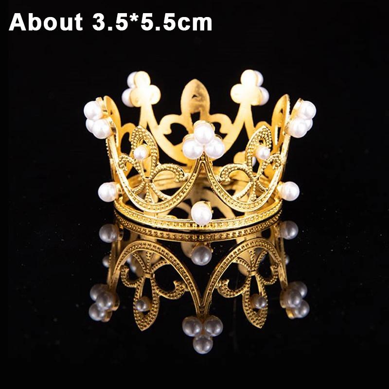 Мини-корона для украшения кексов, металлические украшения для торта, для свадьбы, дня рождения, выпечки, инструментов для украшения торта