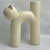 Cute Cat Shaped Resin Vase Creative Tubular Flower Vase Desktop Ornament Home Living Room Tabletop Decor