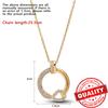 Sparkling Copper Gold Infinite Diamond Pavé Circle Necklace Moon&Butterfly Necklace For Women Dazzling Winter Gift