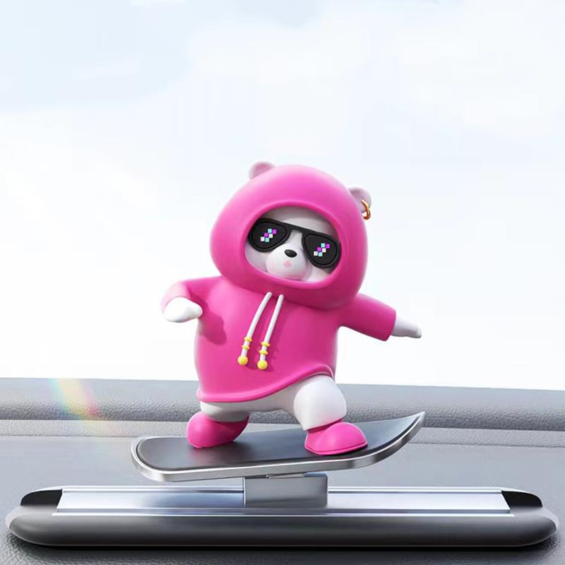 Украшения для приборной панели автомобиля Скейтборд Медведь Скользящий медведь Креативный автомобиль Мультфильм Украшение интерьера Аксессуары для интерьера