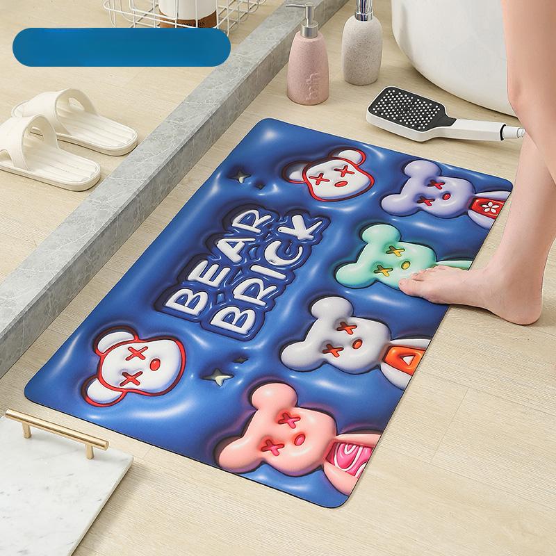 3D three-dimensional diatomaceous earth floor mat, bathroom absorbent quick drying, household foot mat, bathroom toilet door mat