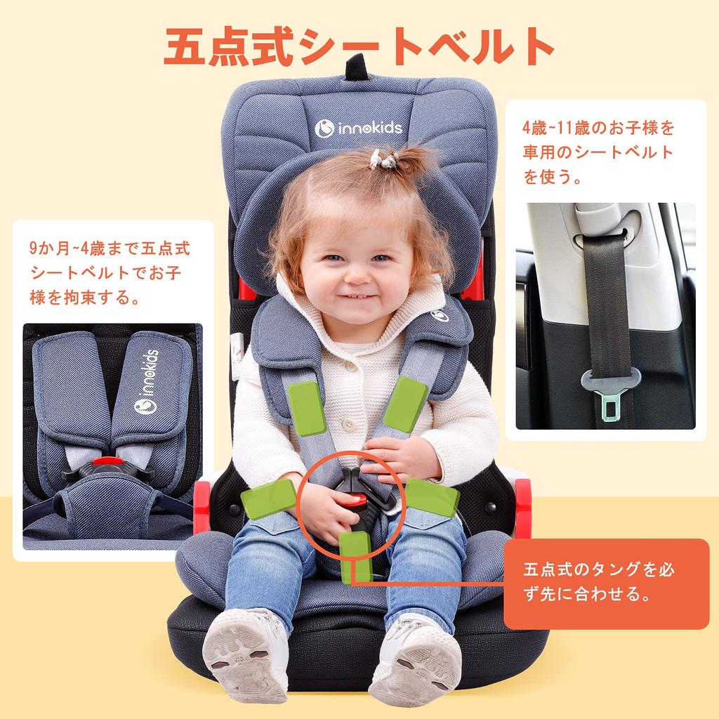 Innokids детское кресло ISOFIX для детей от 1 года в автомобиле, легко устанавливаемое сиденье, сиденье, совместимое, 11, компактное, складное, легкое, портативное, совместное использование,
