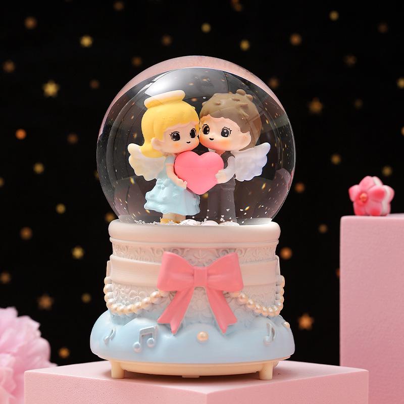 Dreamy Unicorn Crystal Ball Luminous Music Box - Snowflake Gift for Best Friend, Creative Qixi Present