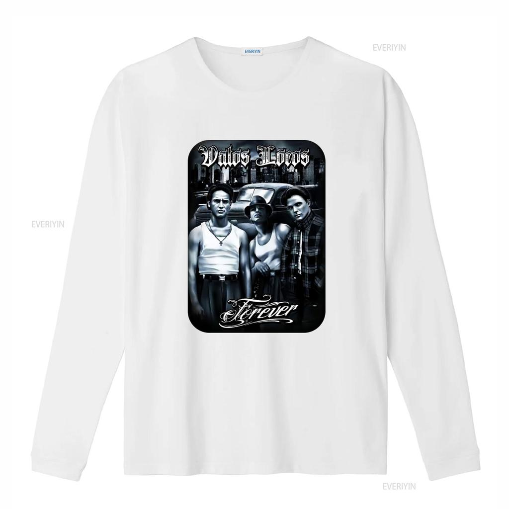 Vatos Locos Навсегда Мужская тяжелая футболка Печать на Shaka Wear Ретро Гангстерский стиль Городская мода винтаж Стиранный homme