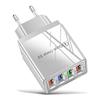 4-портовое USB автомобильное зарядное устройство 3A со светодиодной подсветкой для спецификаций ЕС/США, совместимое с планшетами и телефонами