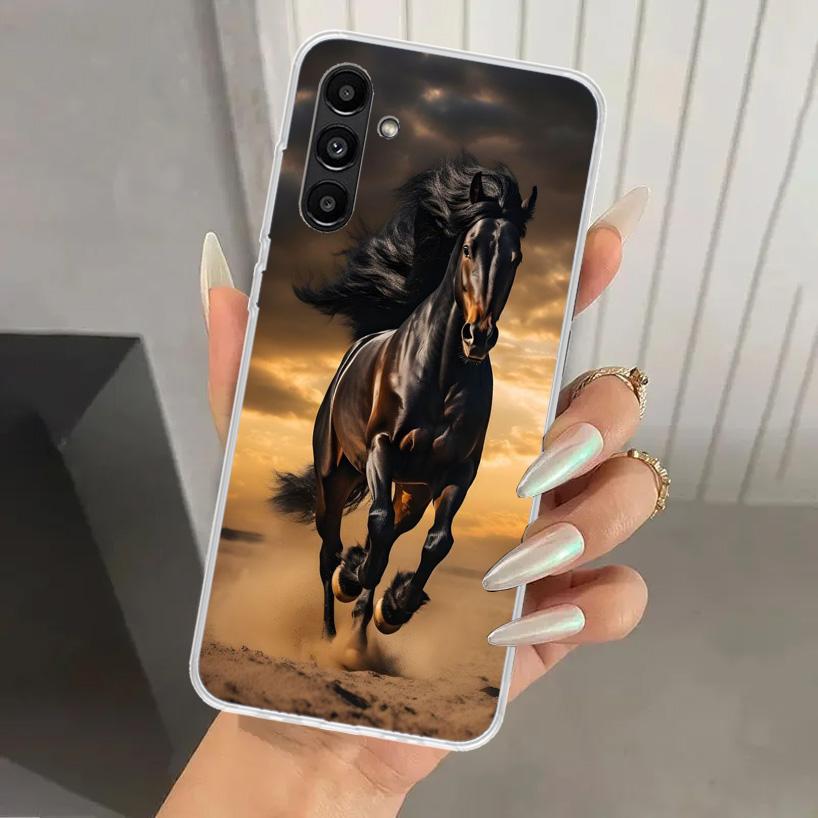Чехол для телефона Animal Black Horse для Samsung Galaxy A17 A16 A37 A26 A36 A57 A56 A15 A25 A35 A55 A14 A24 A34 A54 A13 A23 A33 A53 Gal