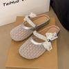 Flat-bottomed Bag Head Half Slippers Women's Summer Wear 2025 New One-pedal Fairy Wind Mesh Single Shoes Cool Slippers