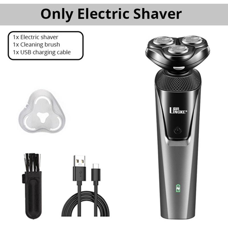 3 в 1 электробритва перезаряжаемая 4D электрическая бритва для мужчин бритва для бороды влажная и сухая двойного назначения водонепроницаемая быстрая зарядка