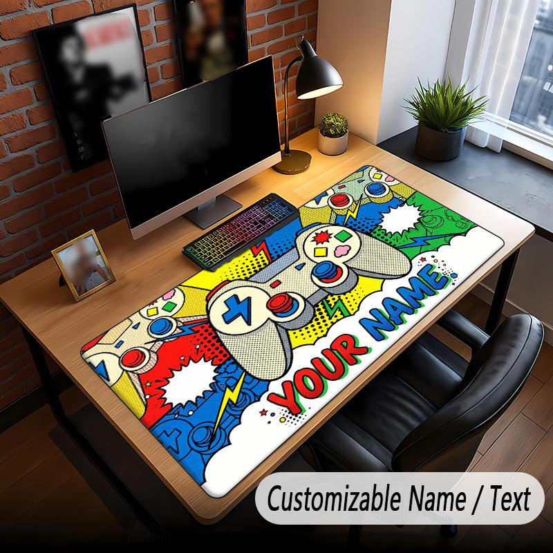 Game Controller Theme Custom Mouse Pad Personalized With Name Text Customized Desk Mat For Office Home Decor