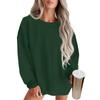 Women's Fashion Round Neck Solid Color Long Sleeve Basic  Sweatshirt Top