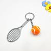 Металлический брелок для ключей от машины, брелок для ключей с теннисным мячом и теннисной ракеткой, мини-брелок, спортивный брелок