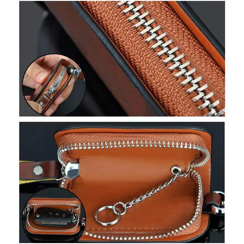 AANL1 New Leather Wood Grain Car Key Cover Keychain Case For Kia GT Line Sportage Ceed Picanto K5 K3 K2 Stonic Auto Accessories