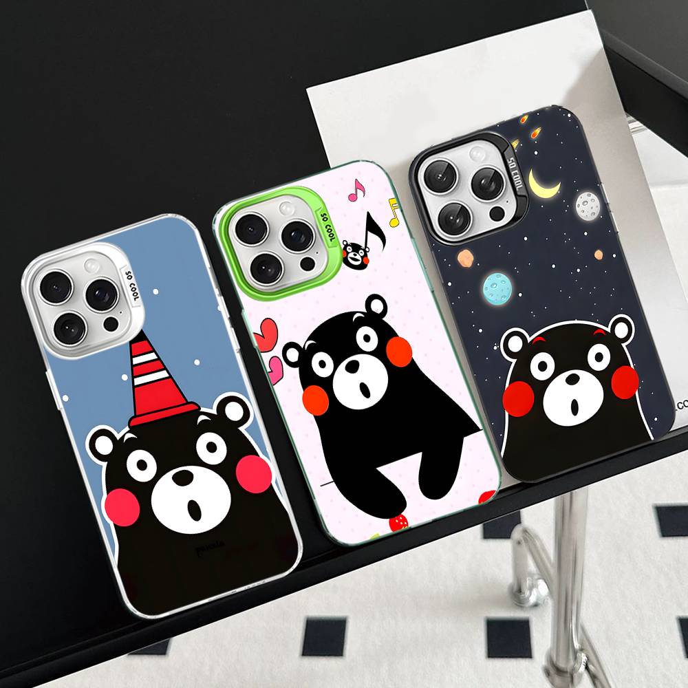 Кумамон Для iPhone 17 16 15 14 13 12 11 Pro Max Plus Матовый Цветной Задний Чехол для Телефона