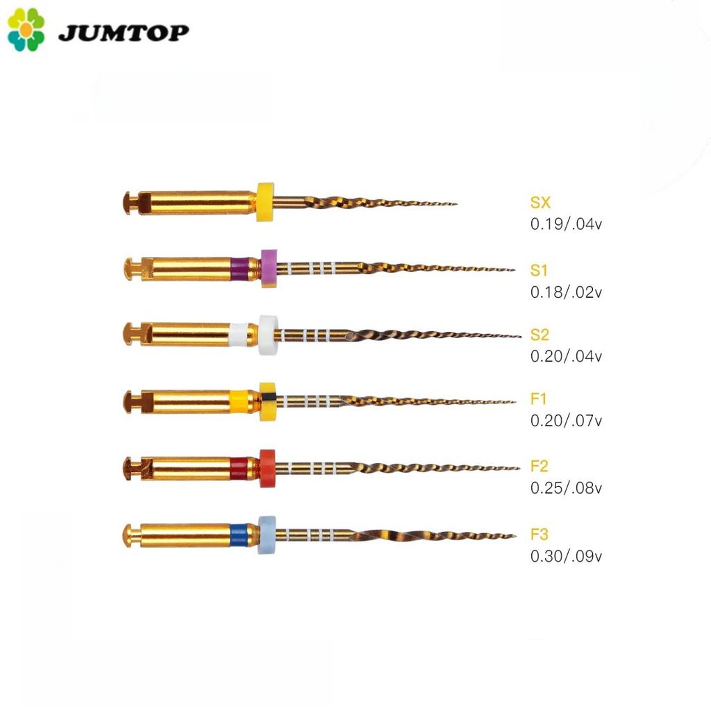 2 коробки стоматологических эндодонтических золотых больших конических файлов NITI Rotary Files Engine Use 25 мм 6 шт./коробка стоматологических инструментов