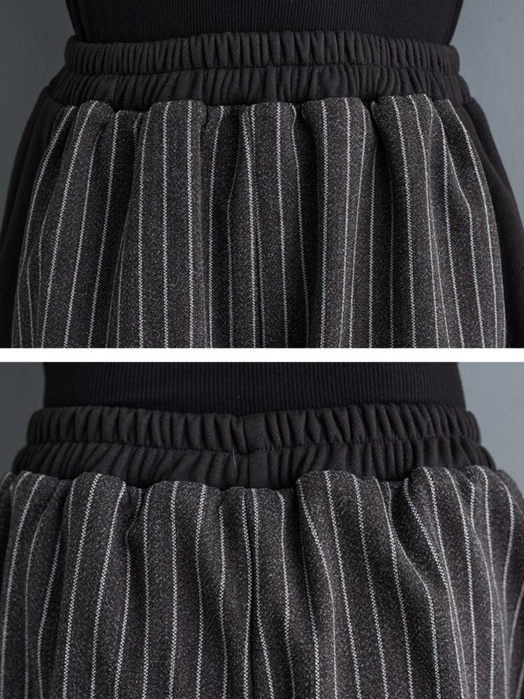 Большие полосатые весенние брюки женские широкие свободные плиссированные женские брюки эластичные с высокой талией модные повседневные женские брюки