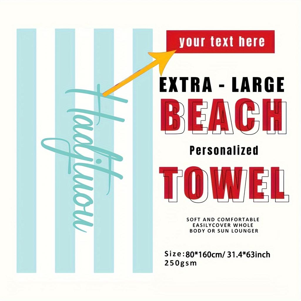 Customized Beach Towel Striped Pattern Personalized Absorbent Bath Towel Quick-drying Swimming Towel For Beach Swimming Outdoor