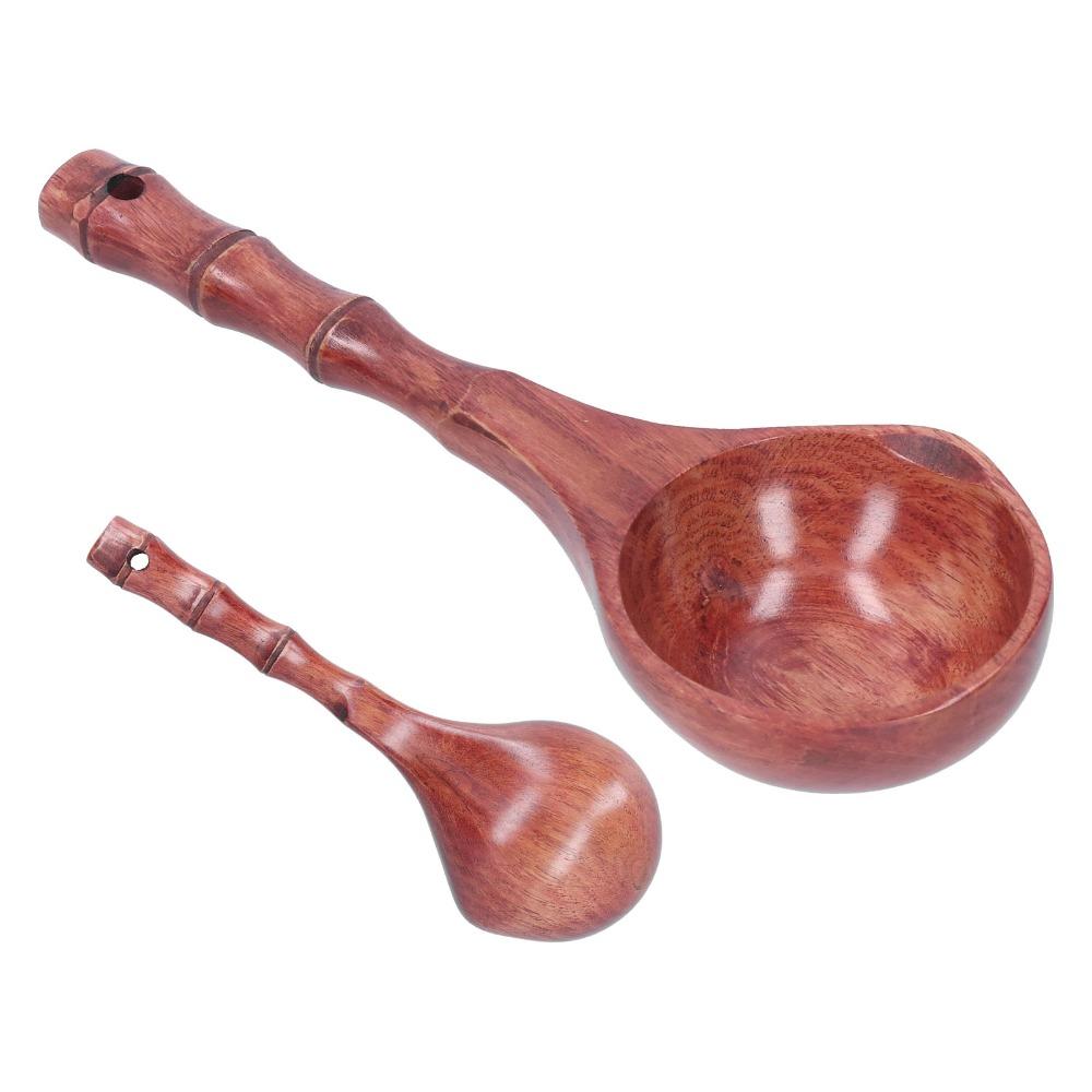 Textured Grip Bamboos Joint Ladle Long Handle Household Dipper Hanging Grain Scoop Rice Cleaning