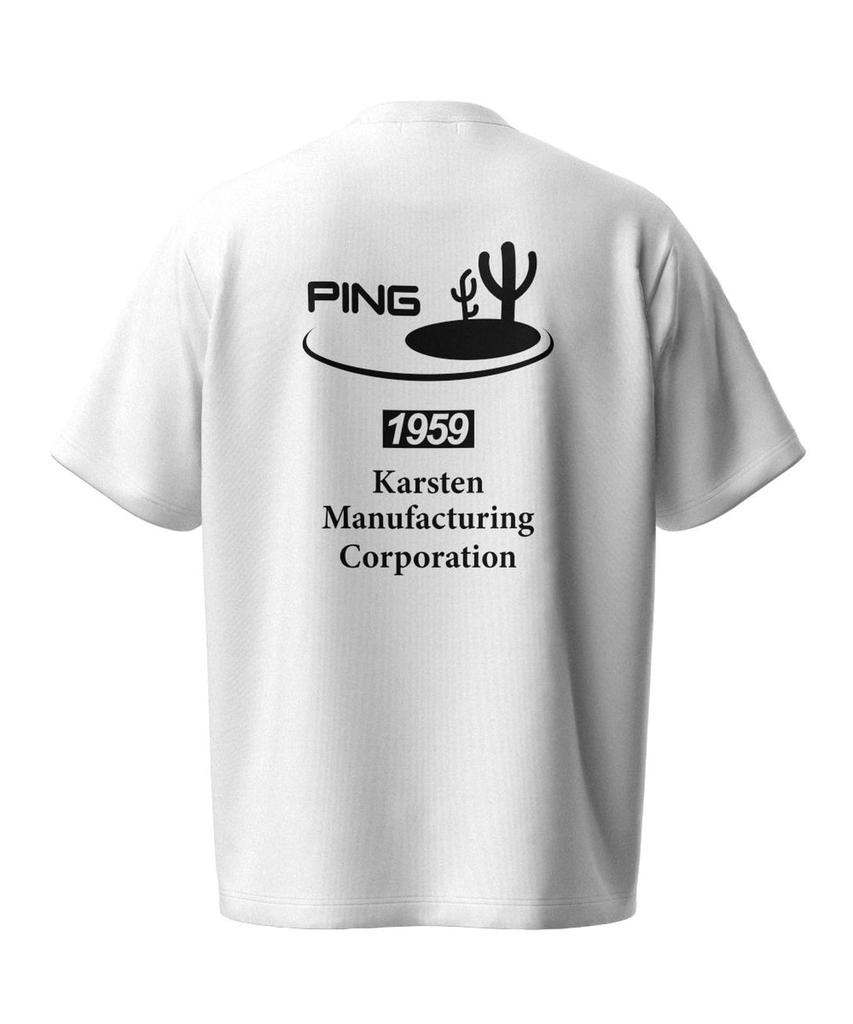 Ping Apparel Men's Short Sleeve Printed T-Shirt (Suitable for Golf) / 621-4264801 030_White, Size 3L