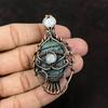 Evil Eye Ruby In Blue Kyanite Copper Wire Wrapped Pendant Gemstone Jewelry Moonstone Handmade Designer Jewelry Evil Eye Jewelry Gift For Him