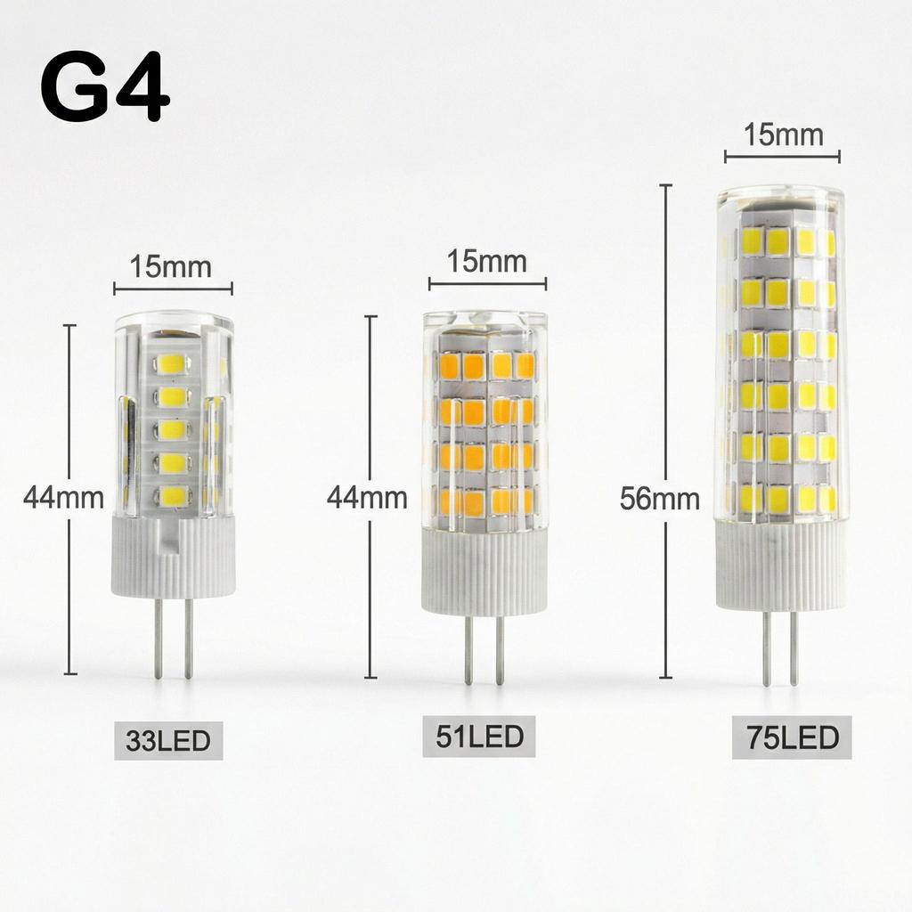 Светодиодная лампочка G4 220В 4-7Вт Без мерцания Керамика Теплый/Холодный белый для хрустальной люстры Домашний декор Энергосберегающая